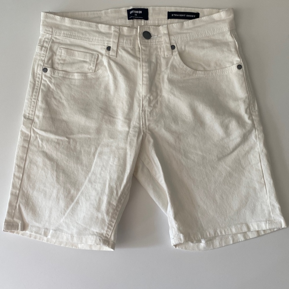 White denim shorts